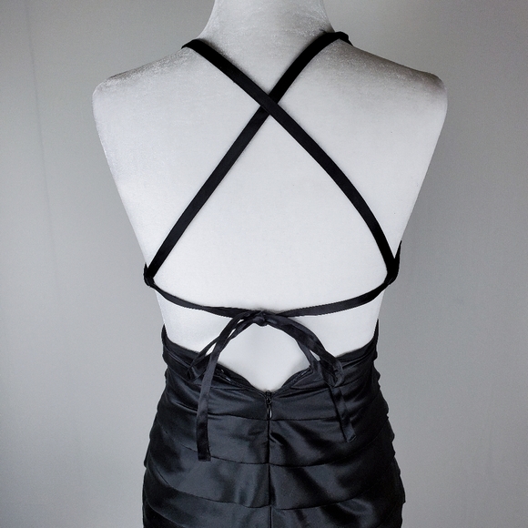 Forever21 Black Silky Halter Tie String Minidress - Picture 3 of 10